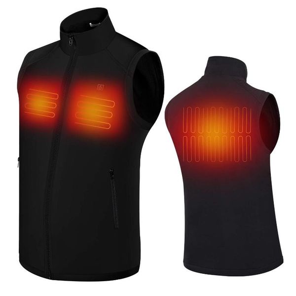 

men's vests men outdoor usb infrared heating vest jacket winter flexible electric thermal clothing waistcoat for sports hiking, Black;white