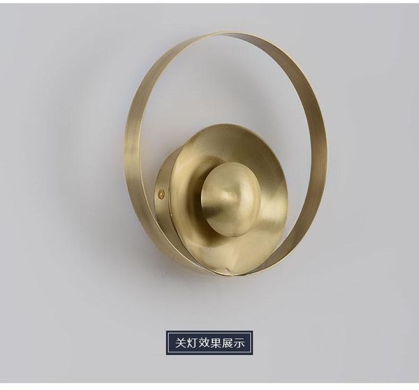 

wall lamps nordic simple brass lamp living room bed bedroom full copper aisle tv background bathroom mirror front light