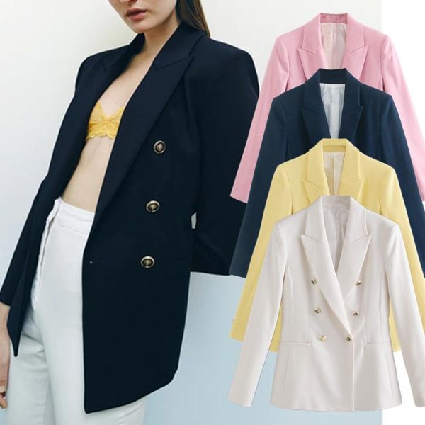 

women's suits & blazers jenny&dave blazer women england style high street fashion double breasted solid casual mujer and jackets, White;black