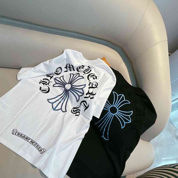 

cross brand ch crosin new sanskrit horseshoe fashion print color bette drill reflective short sleeve t-shirt for, White;black