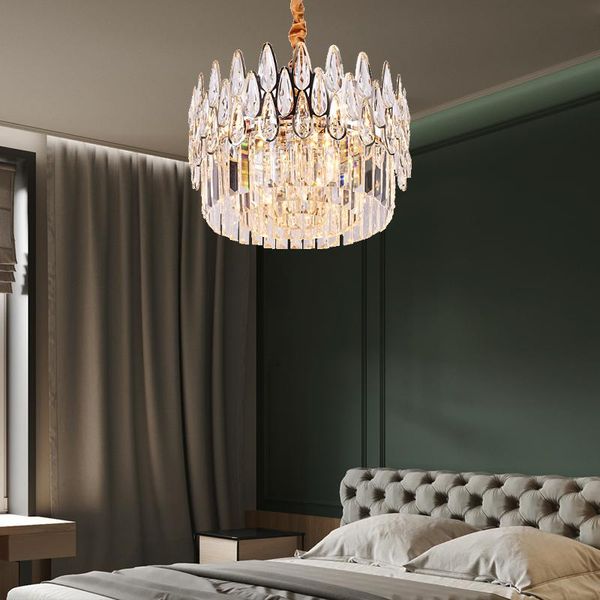 

pendant lamps postmodern light luxury chandelier living room dining bedroom model simple atmospheric crystal lamp