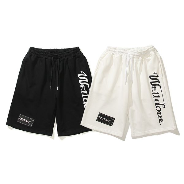 

20ss summer new we11done print high street casual capris shorts beach pants men, White;black