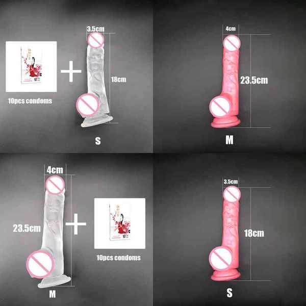 NXY Dildos Dongs Consolador Con Ventosa Para Mujer Juguete сексуальный Pene Falso Muy Transparente 23 5 см 18 5 Novedad de M 050 0108