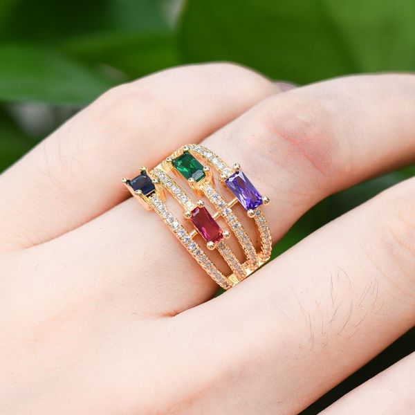 

cluster rings missvikki luxury noble open adjustable ring romantic trendy women superstar party show bridal wedding jewelry, Golden;silver