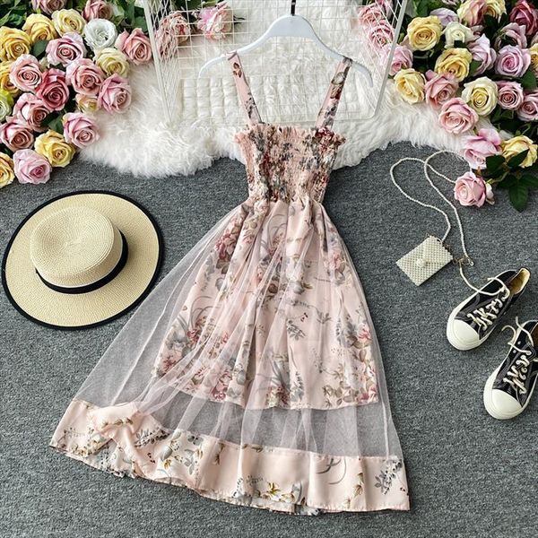 

summer french retro square neck women dress print suspender waist lace feamle short dresses hh293, Black;gray