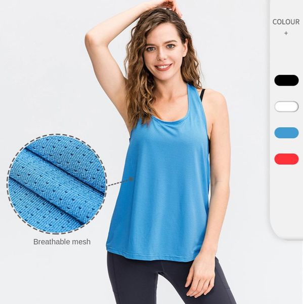 

yoga outfit 2021 women's fitness blouse loose running sports moisture wicking breathable quick-drying vest
