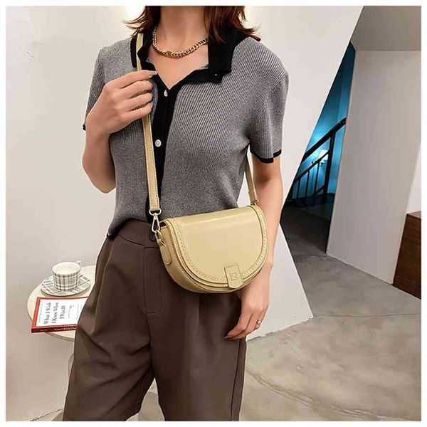 

texture women's 2021 new winter fashion simple one shoulder messenger bag