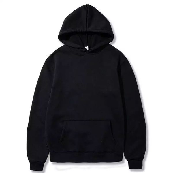 

fashion brand men's hoodies spring autumn male casual hoodies sweatshirts women's solid color hoodies sweatshirt 201126, Black