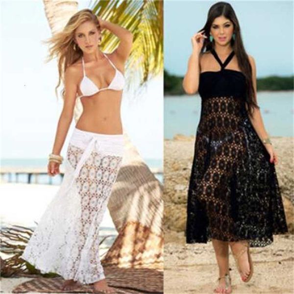 

cover fashion female tunic swimwear summer up blouse crochet output to outings,women beach wear, White;black