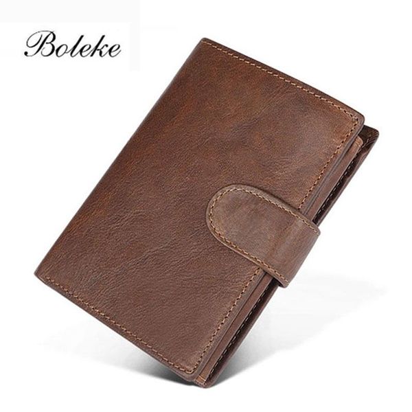 

wallets boleke men wallet oil wax cowhide genuine leather coin purse clutch hasp open retro short, Red;black