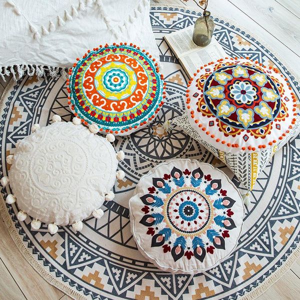 

pillow fashion home round embroidered throw special-shaped back chair cushions