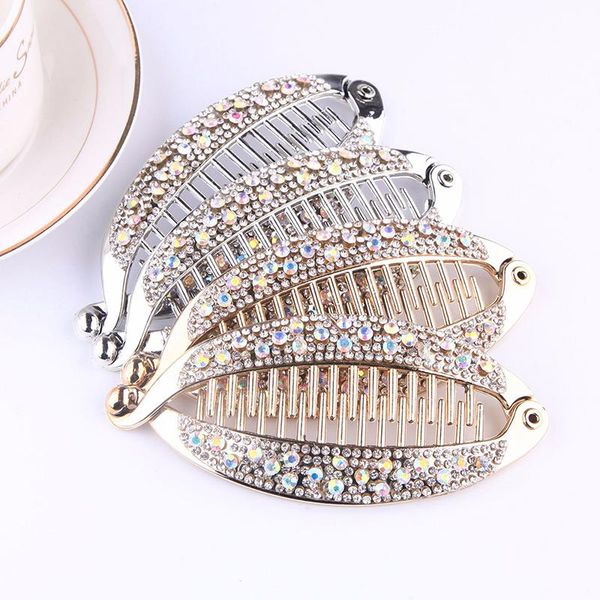 

hair accessories crystal rhinestone fish shape claw clips jewelry banana barrettes hairpins for women