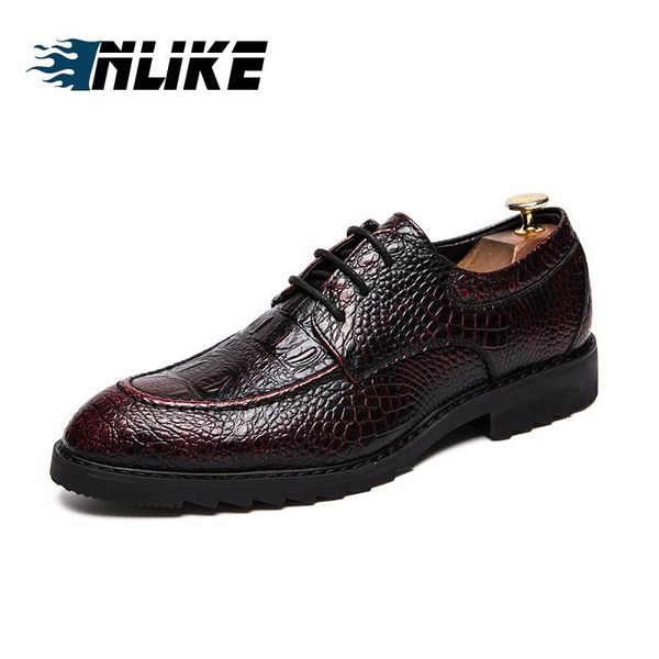 

dress shoes inlike formal men pointed toe brogue leather oxford for fashion footwear, Black