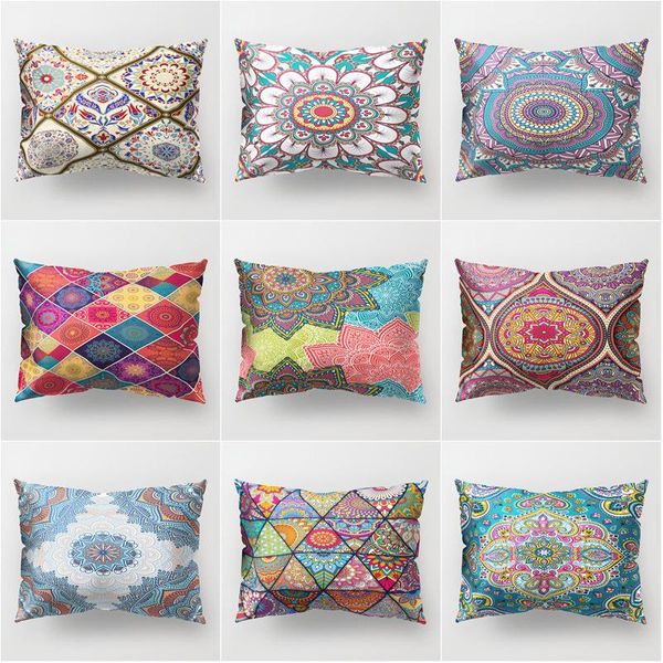

cushion/decorative pillow mandala bohemian boho morocco linen rectangle cushion cover case 30x50 decorative sofa home living room decoration