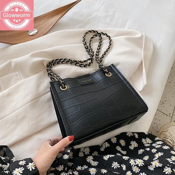 

cross body stone pattern chain bag fashion shoulder casual messenger shopping luxury female handbag