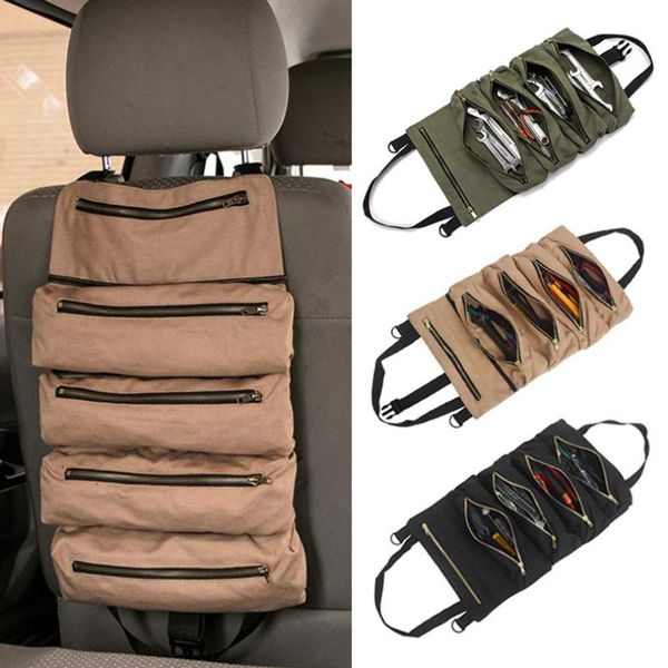 

outdoor bags car trunk adjustable backseat storage bag tactical multi-purpose tool roll up automobile seat back organizers
