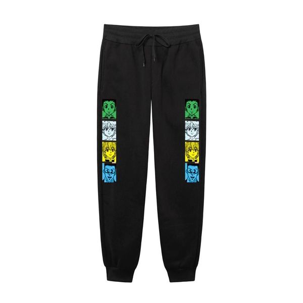 

2021 new japanese anime hunterxhunter streetwear joggers men casual sweatpants bodybuilding track jogging trousers 71ox, Black