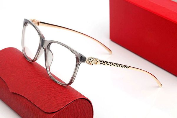 

modern fashion panthÃ¨re women sunglasses iconic cheetah cat's eye eyeglasses frame x men leopard head buffalo horn customizable anti-bl, Black