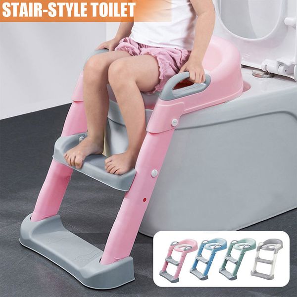 

2021 new children potty training toilet with soft removable step ladder quilted seat folding 4fji