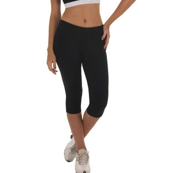 

women's leggings sports pants high-waist hip stretch running fitness yoga seven-minute stretchy squat proof gym sport tights, Black