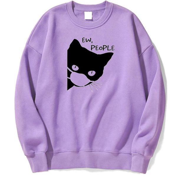 

men's hoodies & sweatshirts ew people black cat women hoodie sweatshirt crewneck winter autumn jumper pullover hoody