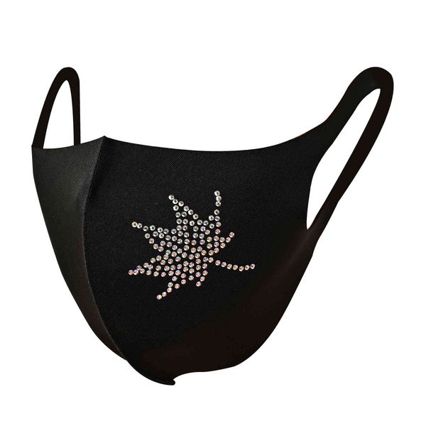 

new personalized dust-proof leaf environmental protection water diamond flash drill cloth ear hanging washable mask