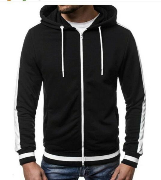 

mens plus size hoodie hooded zipper sweatshirt jacket size m-3xl fashion zip up hoody sweatshirt 5 color avaliable t200914, Black