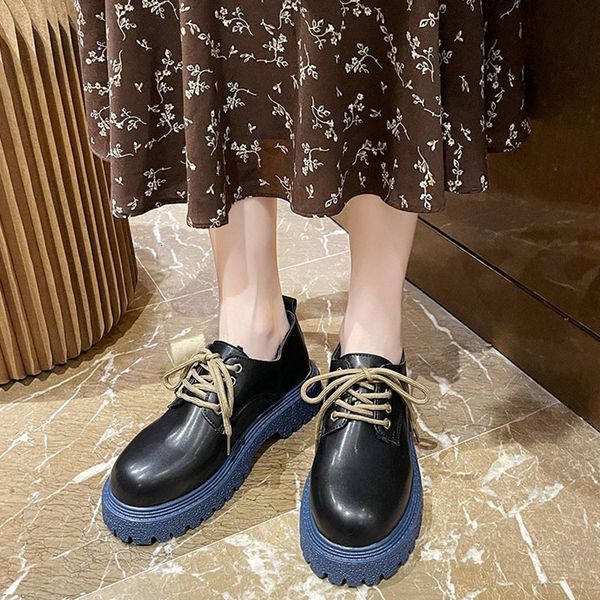 

2021 new women's pu leather ankle british style thick heels short motorcycle boots woman warm winter shoes l27r, Black