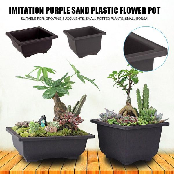 

plastic flower pot retro style simulational purple sand pots flower bonsai tree plant succulent pots home garden tools