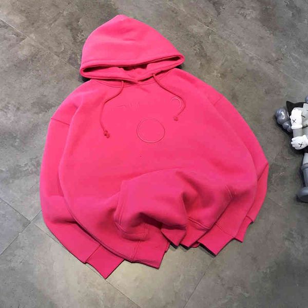 

winter style and autumn 2021 three-dimensional embroidery bright color small fragrance plush hooded men's women's sweater fashion, Black