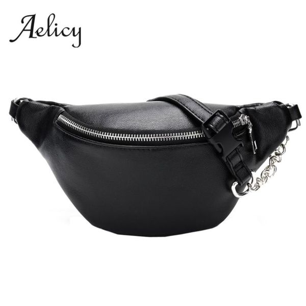 

waist bags aelicy ladies solid pack fashion chain leather messenger bag belt women shoulder chest simple high quality