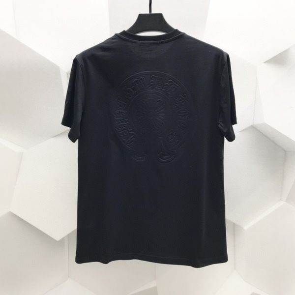 

croosin ch crochio sanskrit embossed iron cross in spring summer 2021 men's and women's round neck short sleeve t-shir, White;black