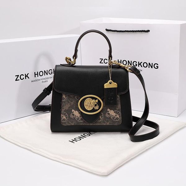 

evening bags 2021 fashion famous ladies high-quality genuine leather retro printing flap handbag crossbody shoulder bag cc