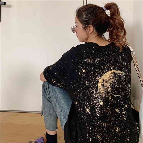 

casual loose all match basic black short sleeve colleg wind street korean style summer female women t-shirts 210621, White