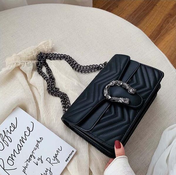 

women handbag street wave pattern womens chain bag elegant atmospheric pressure flower leather shoulder handbags simple leathers messenger bags 2171