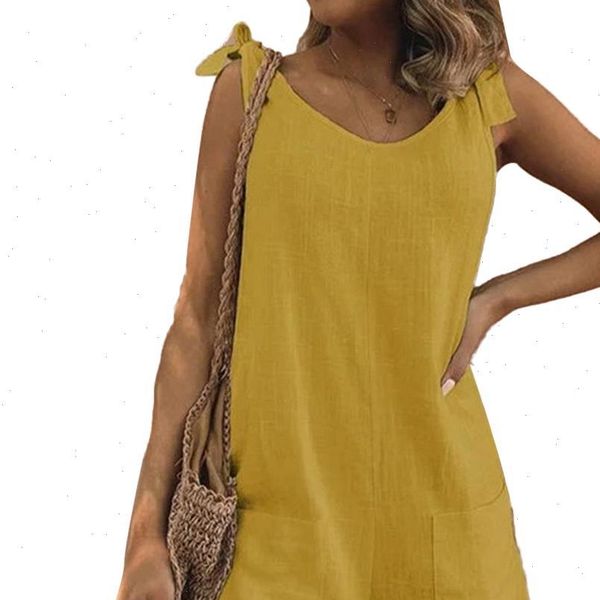 

summer casual loose sleeveless womens jumpsuits solid color adjustable straps pockets dungarees, Black;white