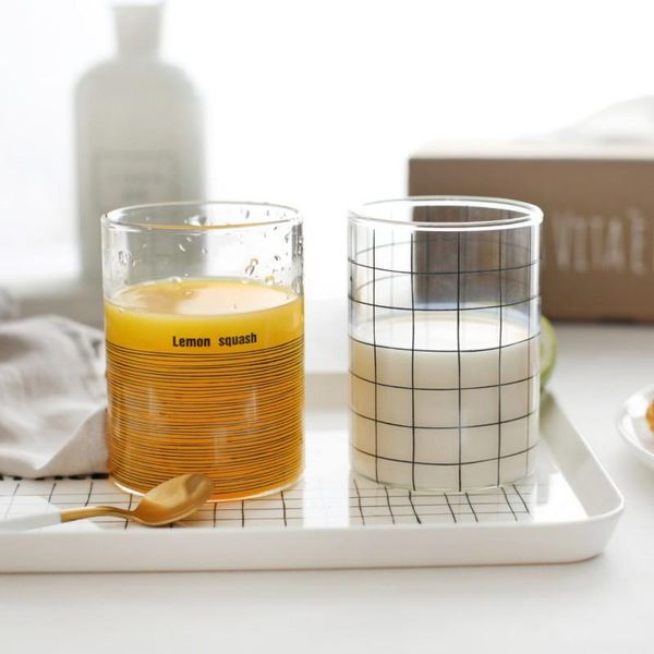 

wine glasses hand-painted geometric line glass water cup can shape drinking and