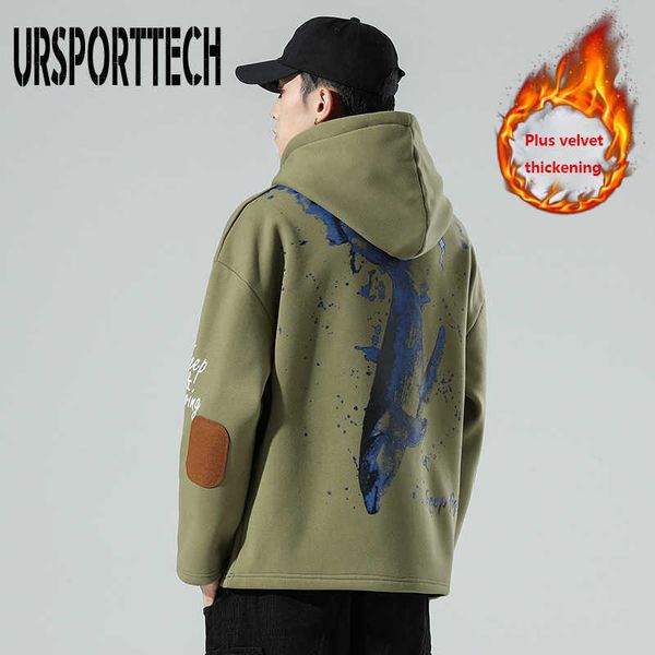 

ursporttech print hoodies men spring autumn sweatshirts hip hop punk pullover streetwear casual fashion hoody plus size 6xl 210528, Black