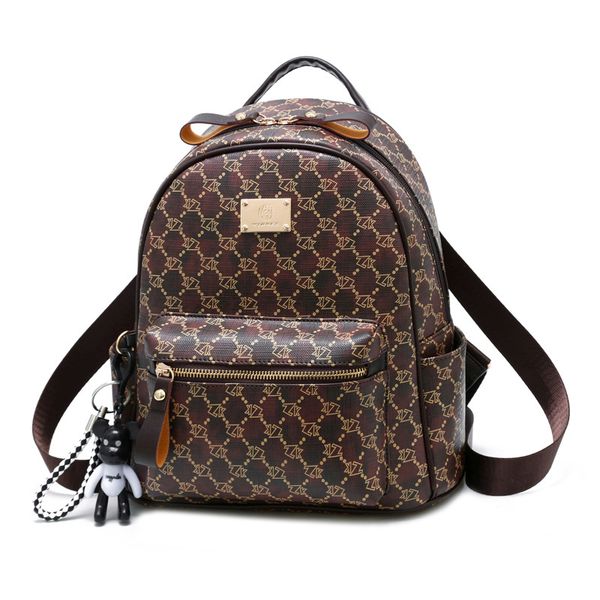 

fashion women backpack pu leather retro female schoolbags teenage girl travel books rucksack shoulder letter printing bags