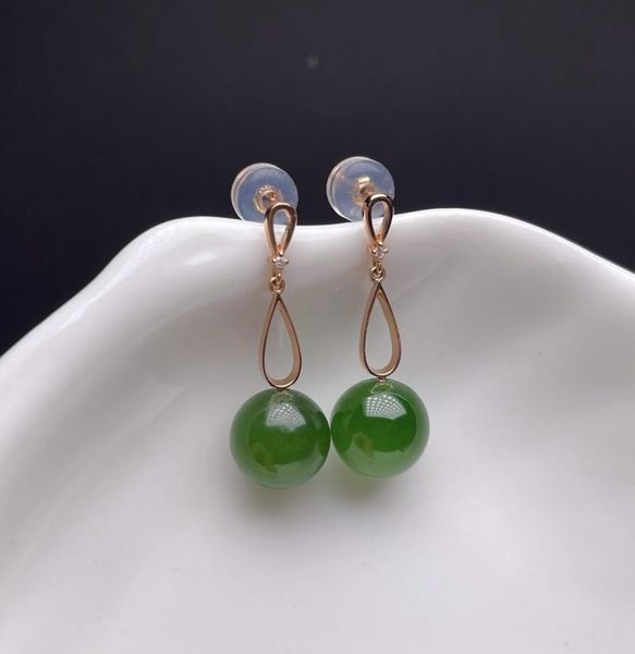 

stud shilovem 18k yellow gold natural jasper earrings classic fine jewelry women wedding wholesale gift 8mm myme0808664by, Golden;silver