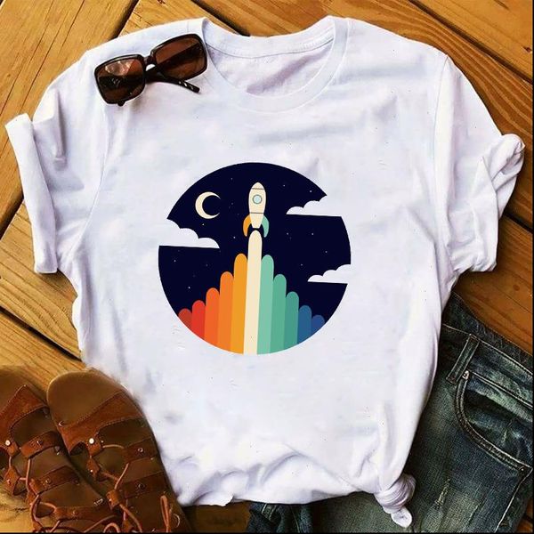 

womens t shirt cartoon printed summer casual short sleeve fashion t shirt female grapchi tee shirts clothes femme, White