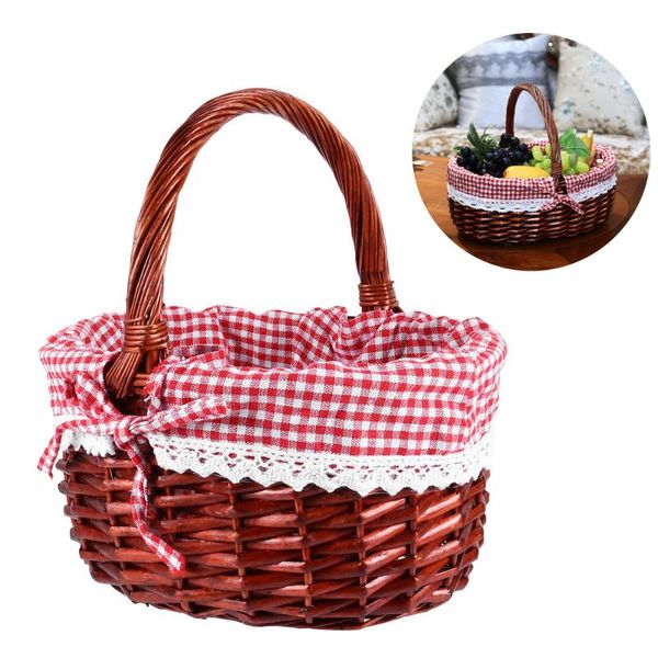

storage baskets 1pc weaving basket picnic fruit vegetable (assorted color)