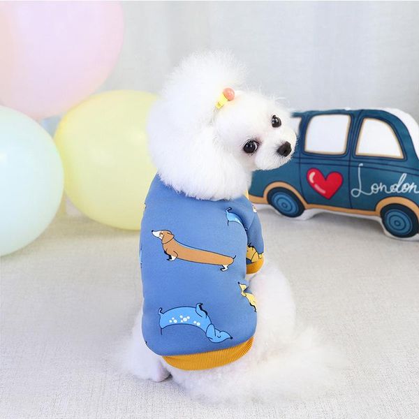 

dog apparel pet clothes thickened two-legged sweater blue warm