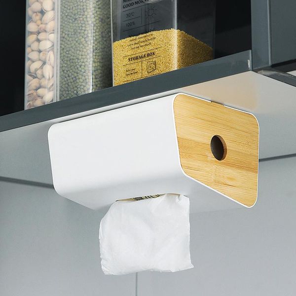 

tissue boxes & napkins wall mounted wooden box environmental protection home container towel napkin holder case for office