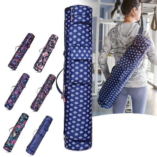 

outdoor bags printed portable yoga mat bag easy carry backpack adjustable strap sport case sports knapsack wet dry separate