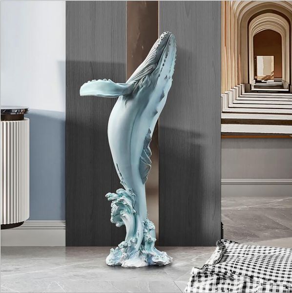 

decorative objects & figurines modern luxury floor whale frp ornaments home livingroom crafts el accessories entrance porch sculpture decora