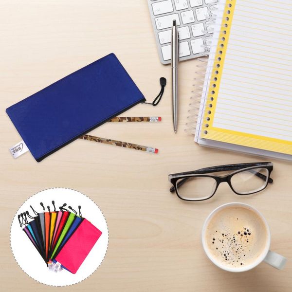 

storage bags 12pcs zipper a6 file student stationery holder for office mixed color