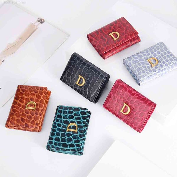 

wallet 2021 rfid women's leather zero korean fashion three fold card bag women, Red;black