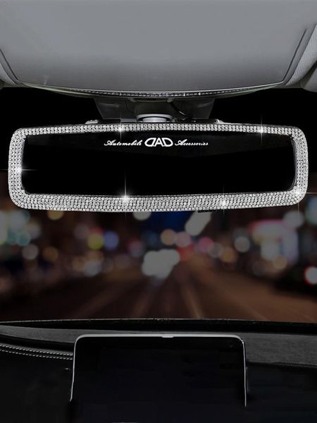 

other interior accessories rearview mirror with rhinestones, crystal decoration, bling diamond ornament rear view cover women auto