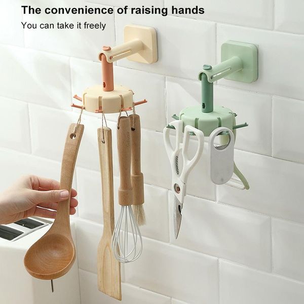 

hooks & rails 1pc kitchen organizer and storage supplies organizers 360 degree self adhesive vertical hook waterproof utility
